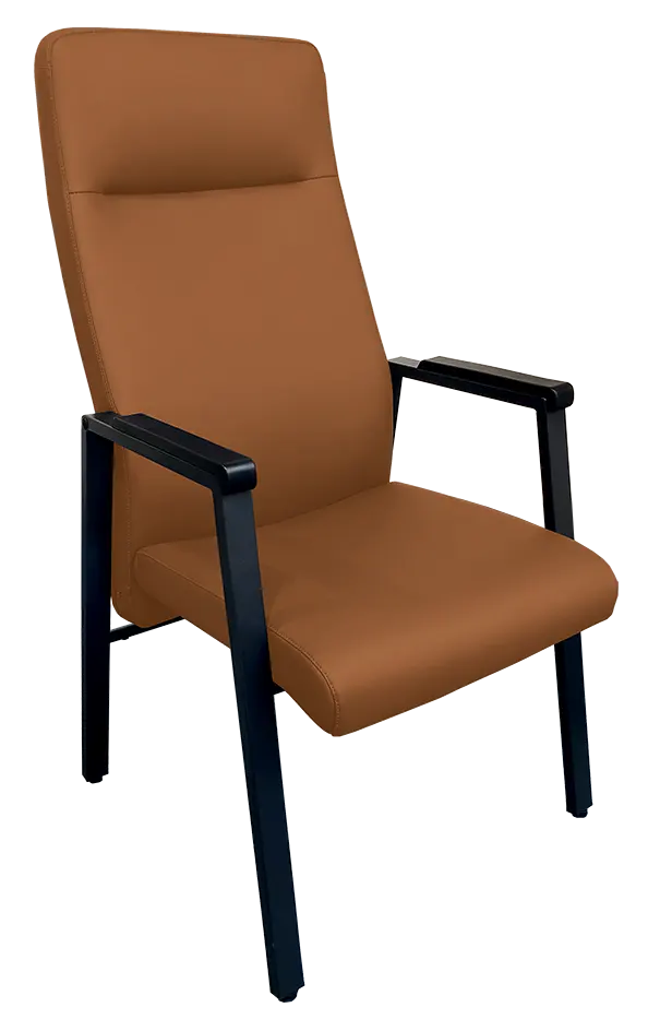 SENIOR STANDARD, seniorské konferenční křeslo, kostra černá, koženka cihlová